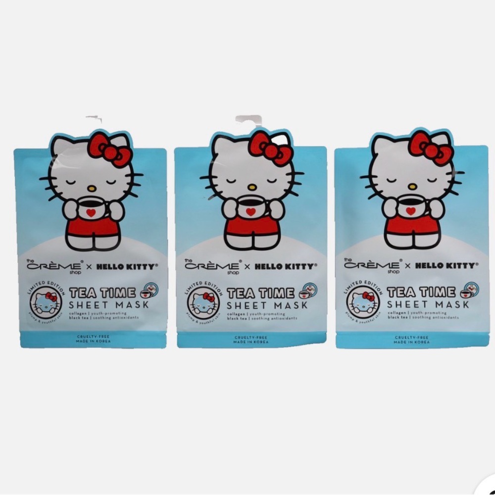 🇱🇷The Creme Shop Hello Kitty Tea Time Sheet Masks - Bundle of 3